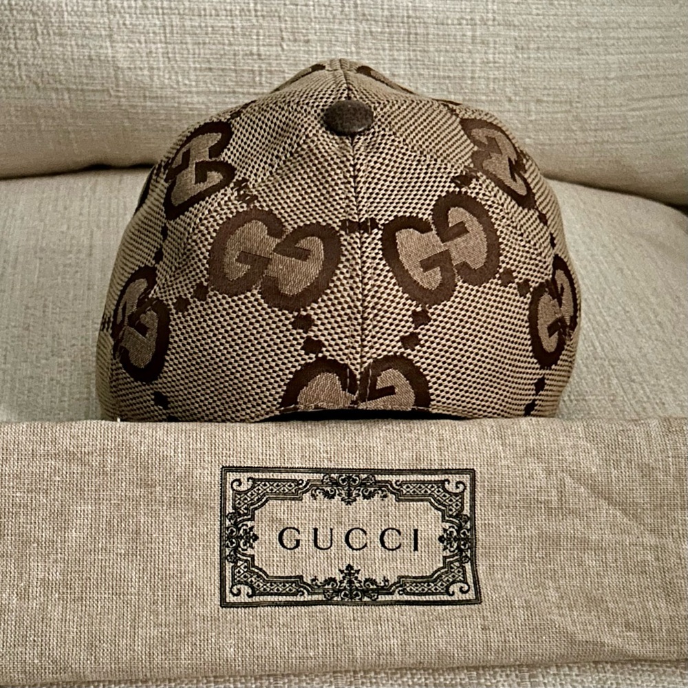 Gucci Unisex Jumbo GG Monogram Canvas Baseball Hat - Picture 4 of 8